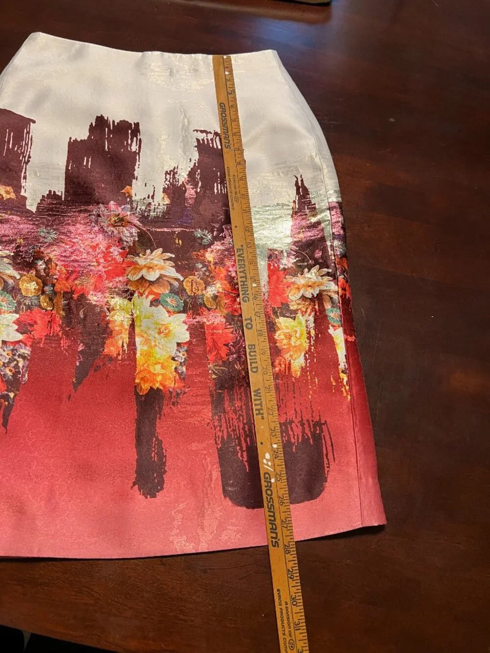 J CREW COLLECTION PAINTERS FLORAL METALLIC SKIRT SIZE 8 - Picture 8 of 13